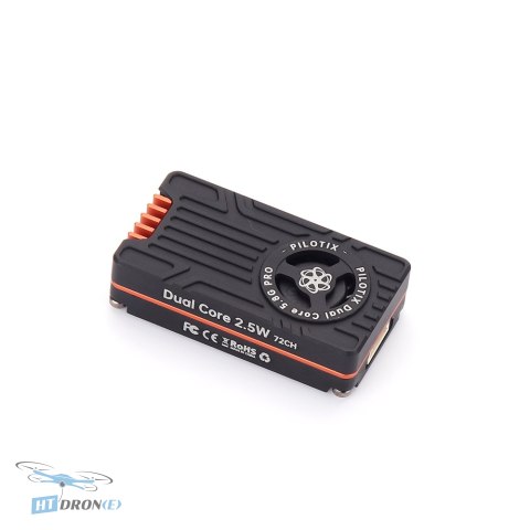 Pilotix R2500 V1.0 VTX 2.5W - вид з трьох чвертей, деталі конструкції