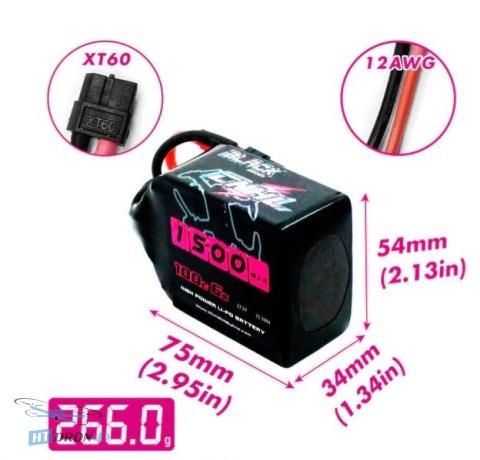 Акумулятор CNHL Black Series LiPo 6S 1500mAh 130C XT60 V2 для дрона крупним планом - найкраща ціна