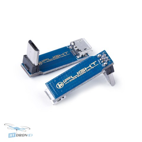 IFlight USB Micro USB 90 градусів L-Type адаптер - вид з трьох чвертей HTDRONE